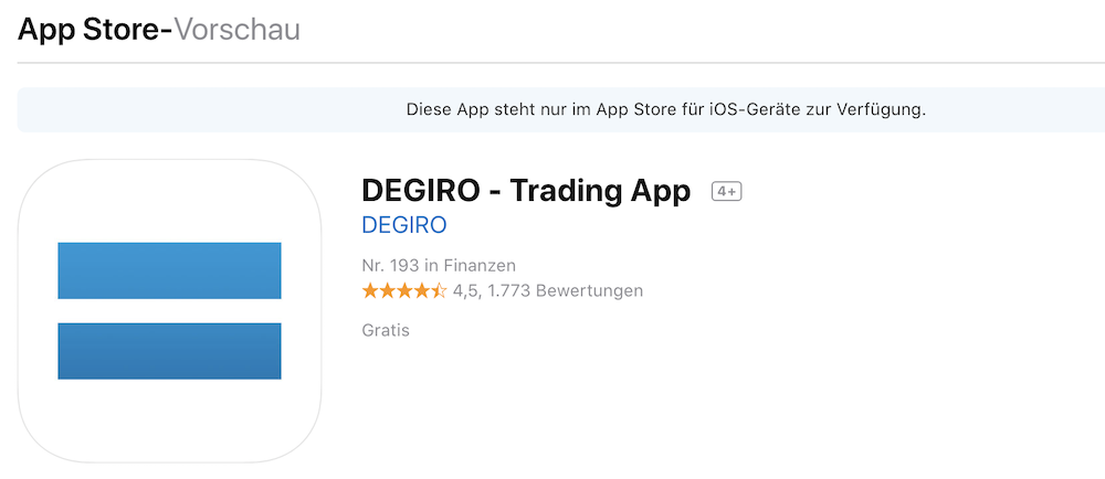 DEGIRO App AppStore