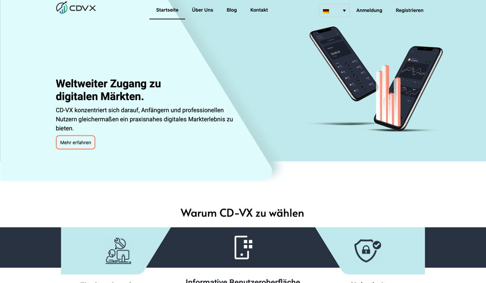 Die Homepage von CD-VX
